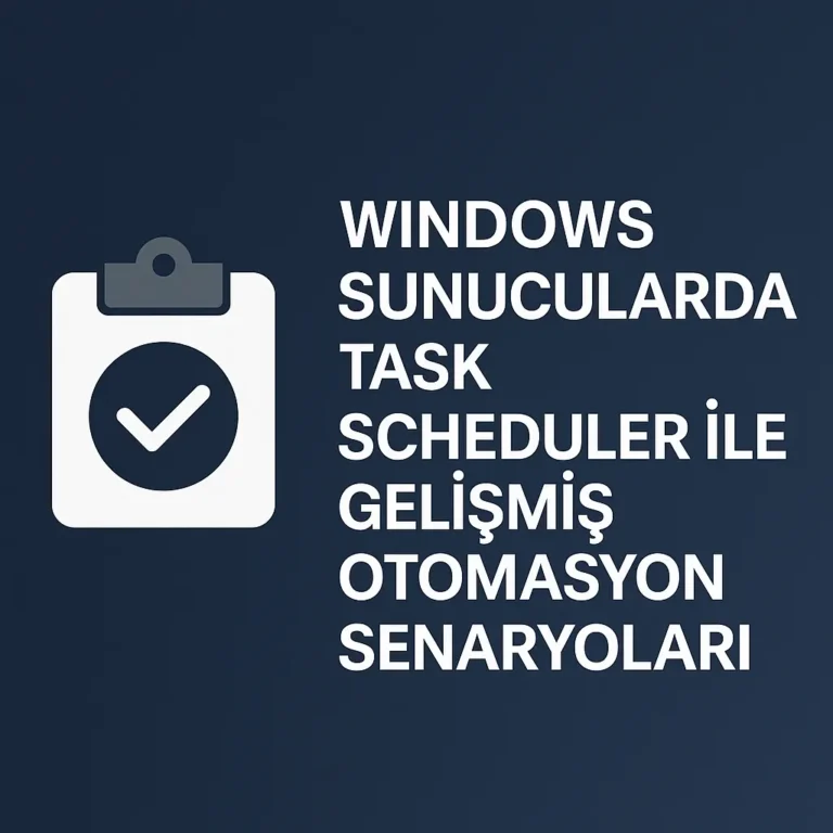 Windows Sunucularda Task Scheduler ile Gelişmiş Otomasyon Senaryoları