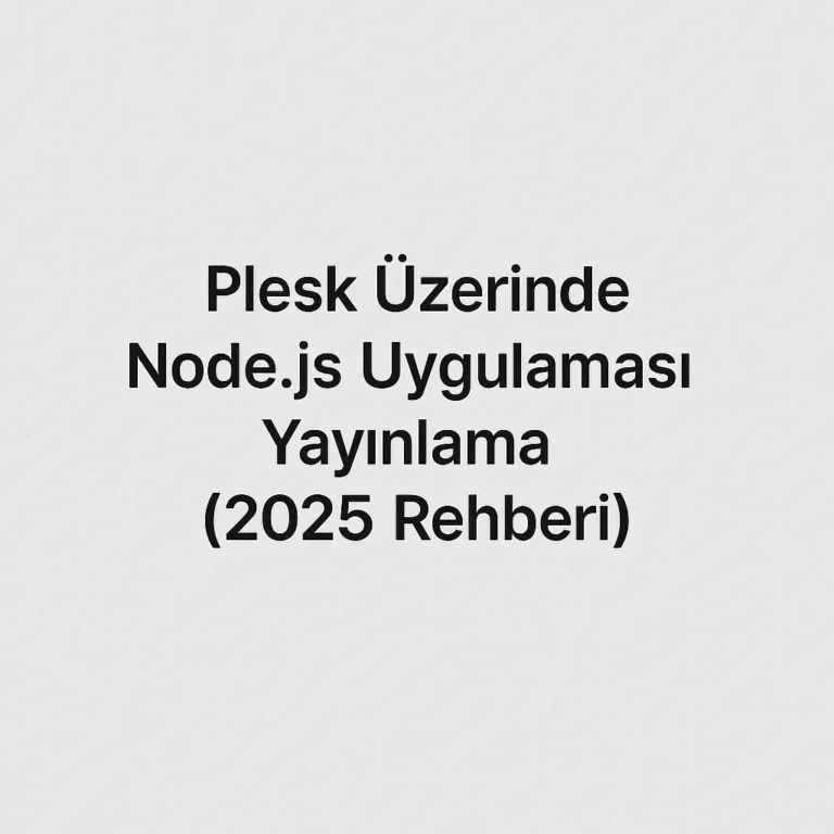 Plesk Üzerinde Node.js Uygulaması Yayınlama (2025 Rehberi)