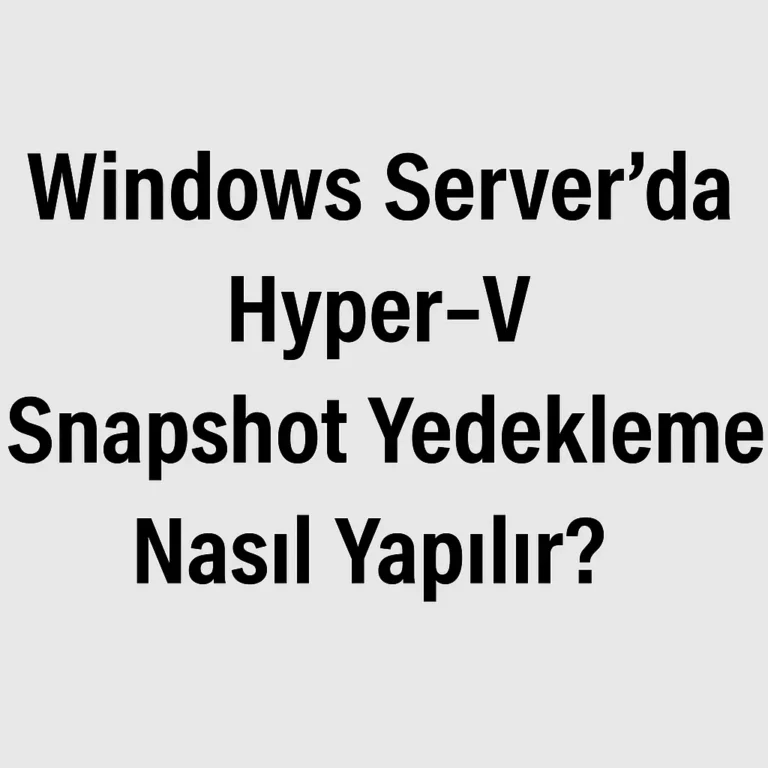 Windows Server’da Hyper-V Snapshot Yedekleme Nasıl Yapılır?