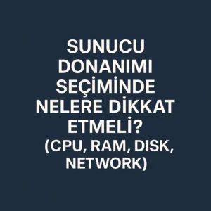 Sunucu Donanımı Seçiminde Nelere Dikkat Etmeli? (CPU, RAM, Disk, Network)