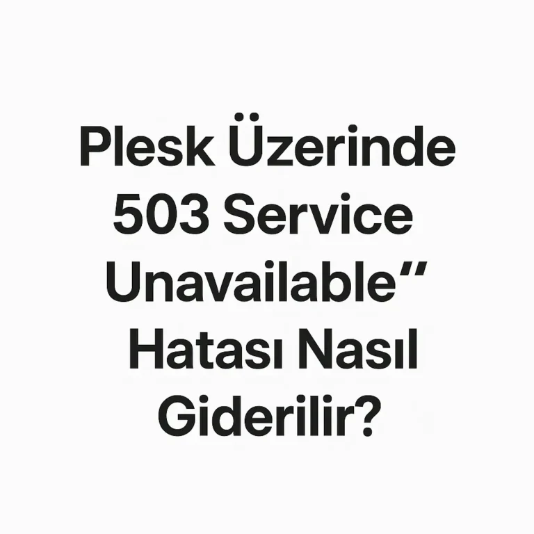 Plesk Üzerinde “503 Service Unavailable” Hatası Nasıl Giderilir?
